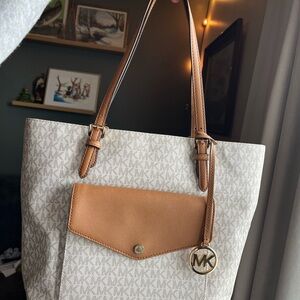 Michael Kors Beige and Brown Tote